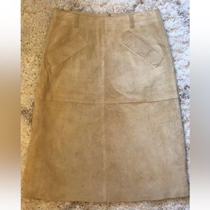 Issac Mizrahi Tan Suede skirt